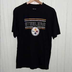 NFL Steelers Black Tee with Gold and White Accents